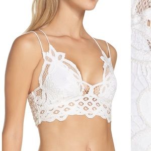 Free People White Lace Top